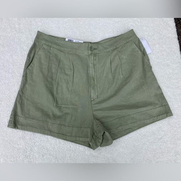 MSRP: $158 Joie Ladies Pleated Short Size XL Faded Cactus Cotton Linen Blend - Picture 3 of 8